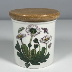 Portmeirion  Botanic Garden Canister Small 1972 Wood Lid 3” Tall